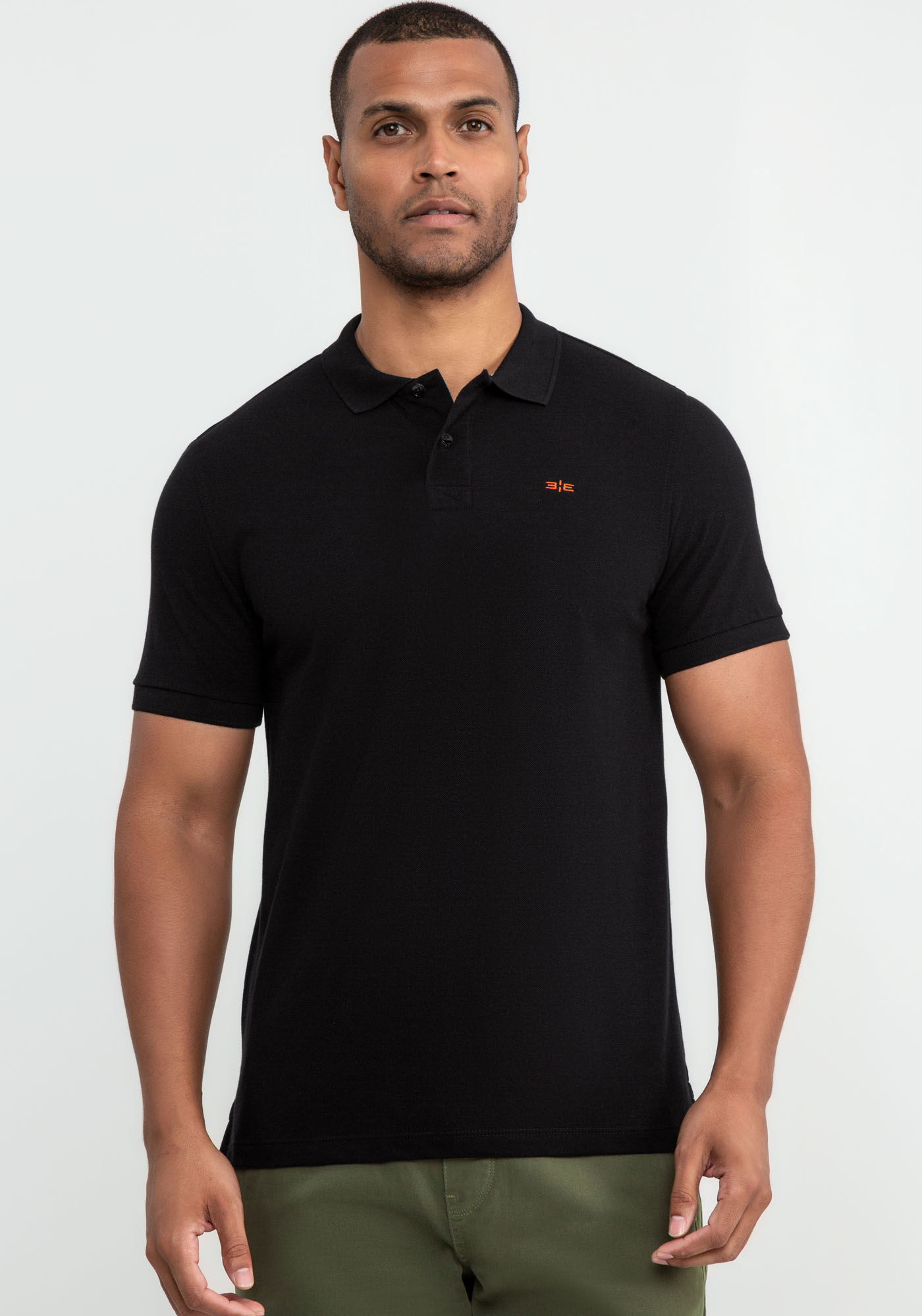 Camisa Polo Cl&aacute;ssica em Malha Piquet Pima, PRETO REATIVO, large.