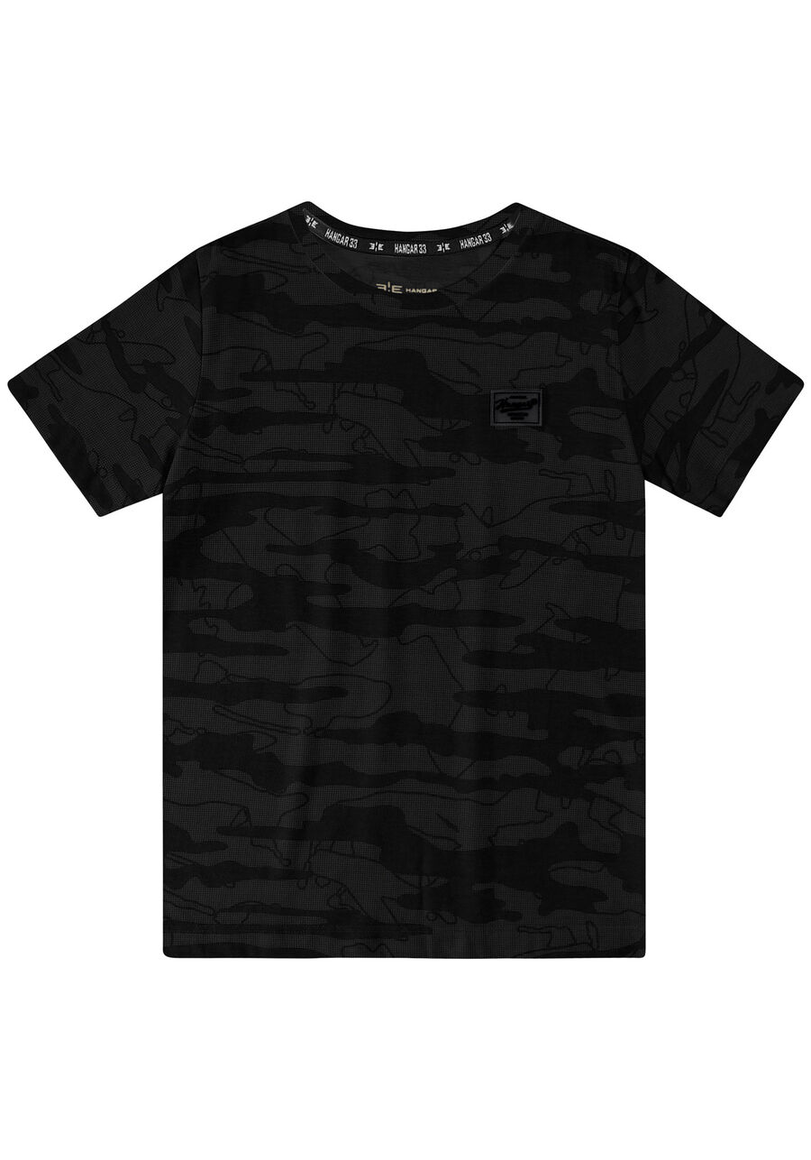 Camiseta CAMU em Malha Tal Pai Tal Filho Infantil, GRID PRETO, large.