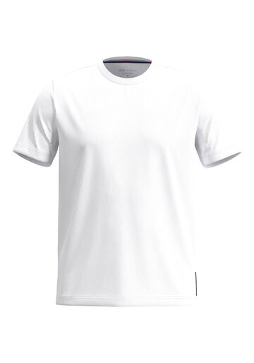 Camiseta Em Meia Malha De Algodão Com Estampa Posterior, BRANCO. Camiseta Em Meia Malha De Algodão Com Estampa Posterior, BRANCO, large.
