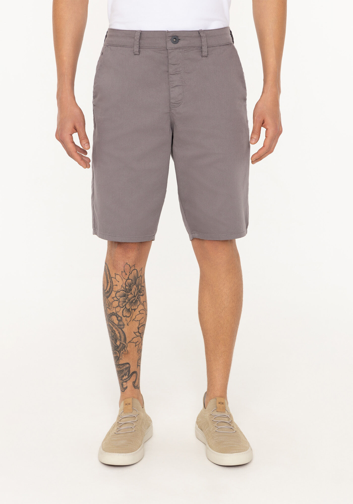 Bermuda Reta Radial Em Sarja N&atilde;o Desbota, CINZA COUNTRY, large.