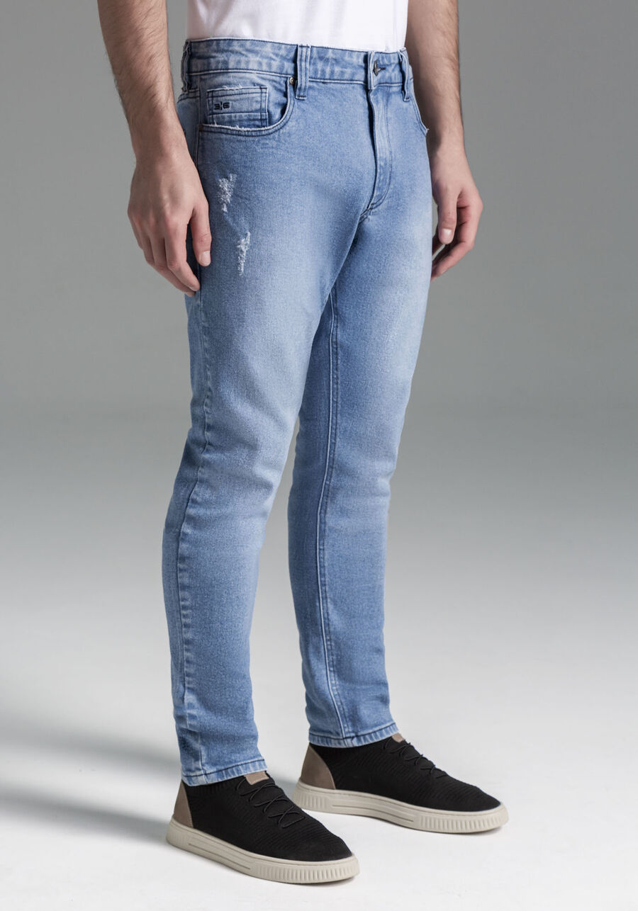 Calça Jeans Masculina Skinny Clara com Elastano, JEANS, large.