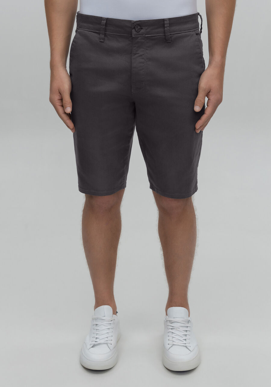 Bermuda Sarja Masculina Reta Não Desbota, CINZA NOTI. Bermuda Sarja Masculina Reta Não Desbota, CINZA NOTI, large.