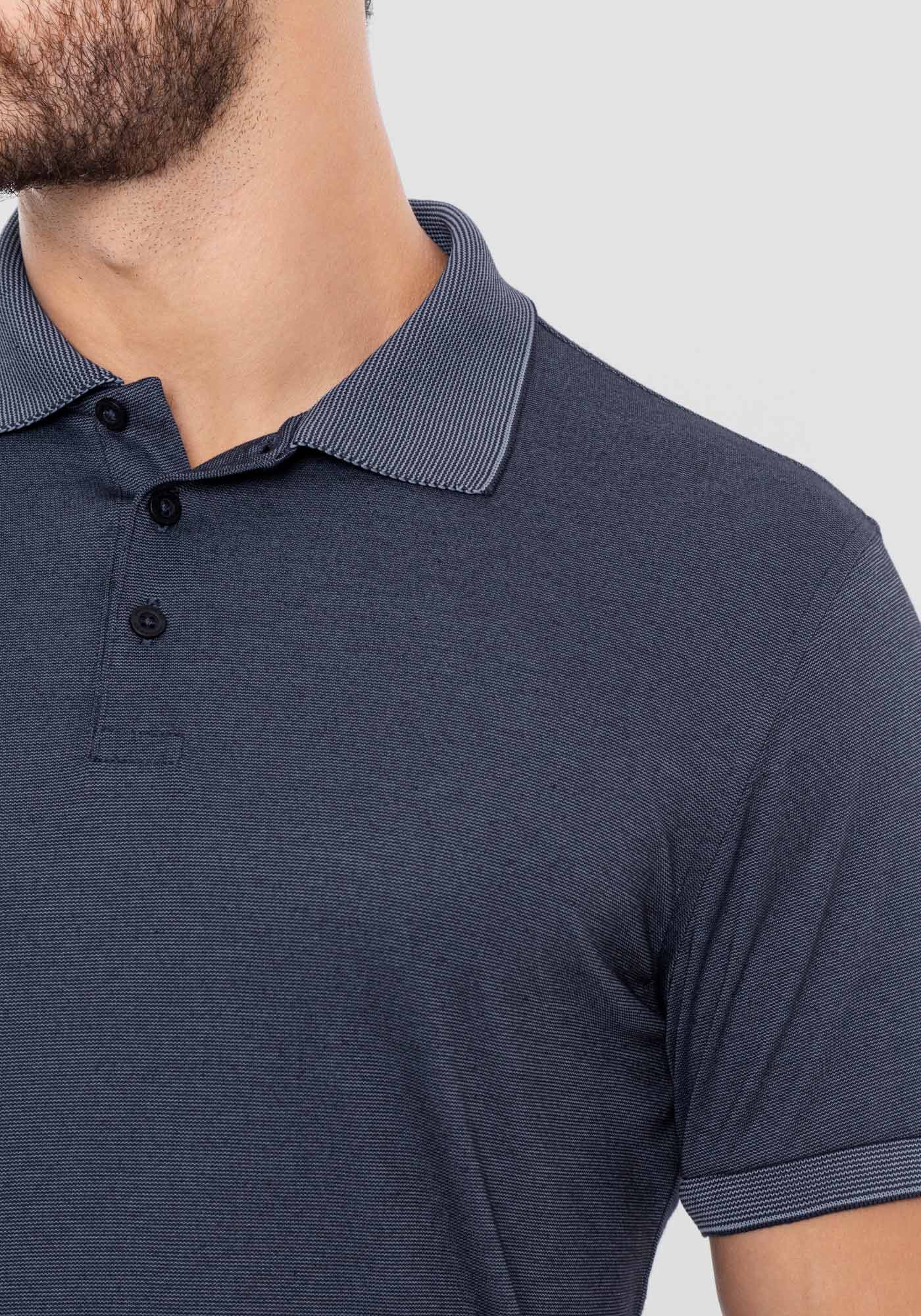 Camisa Polo Masculina em Malha Modal com Retil&iacute;nea, MARINHO IMPERIO, large.
