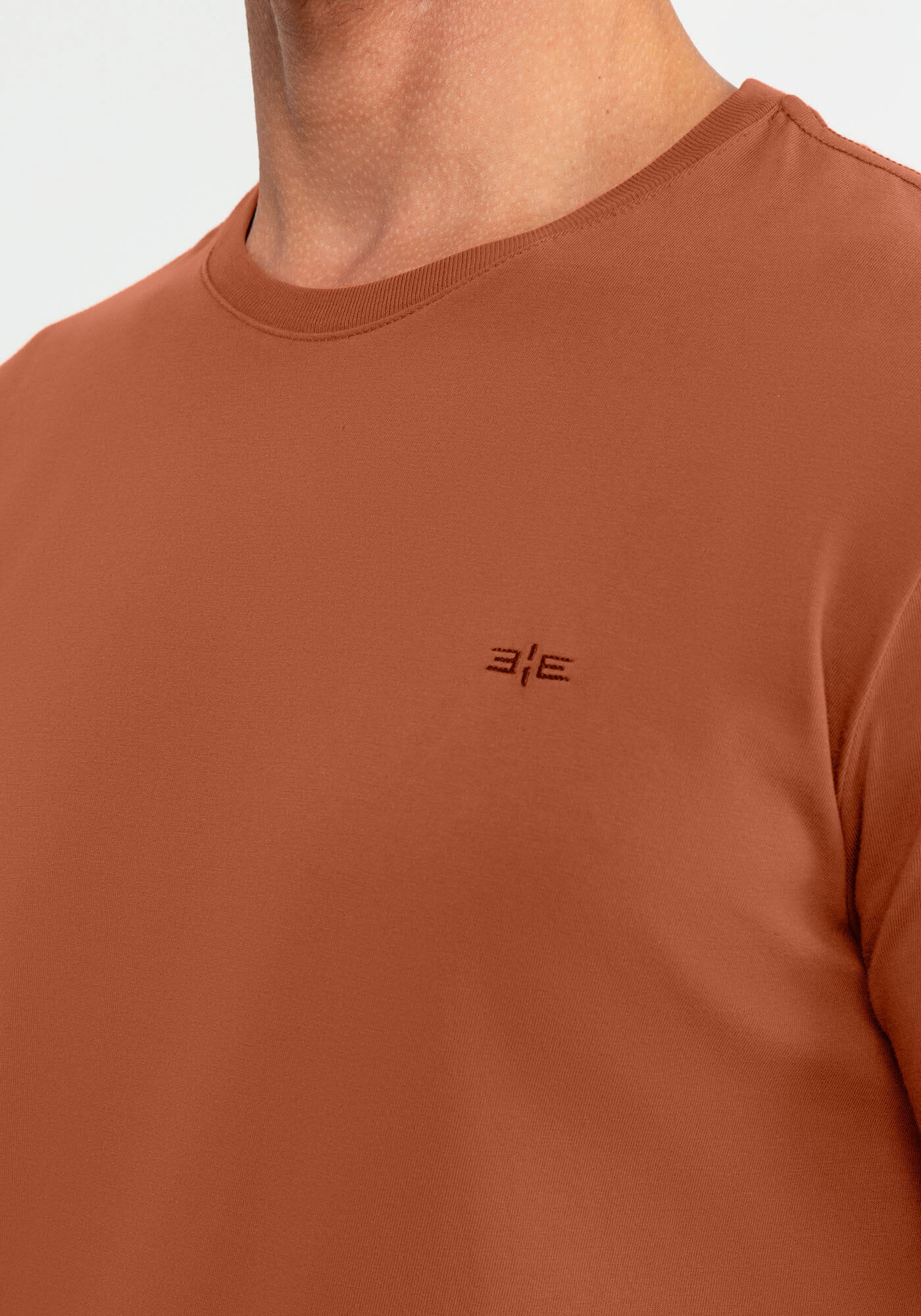 Camiseta Masculina em Malha com Manga Curta, LARANJA, large.