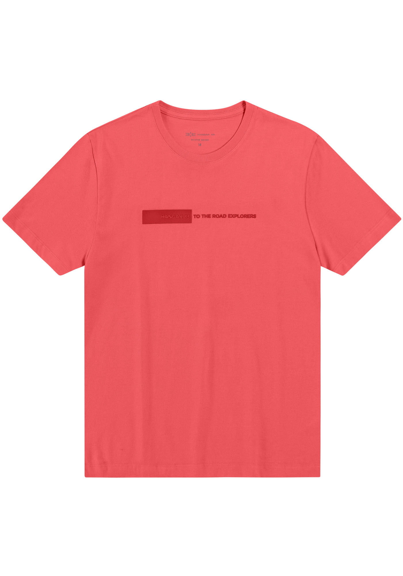 Camiseta Juvenil em Malha Penteada com Estampa, SALMAO BRIGHT CORAL, large.