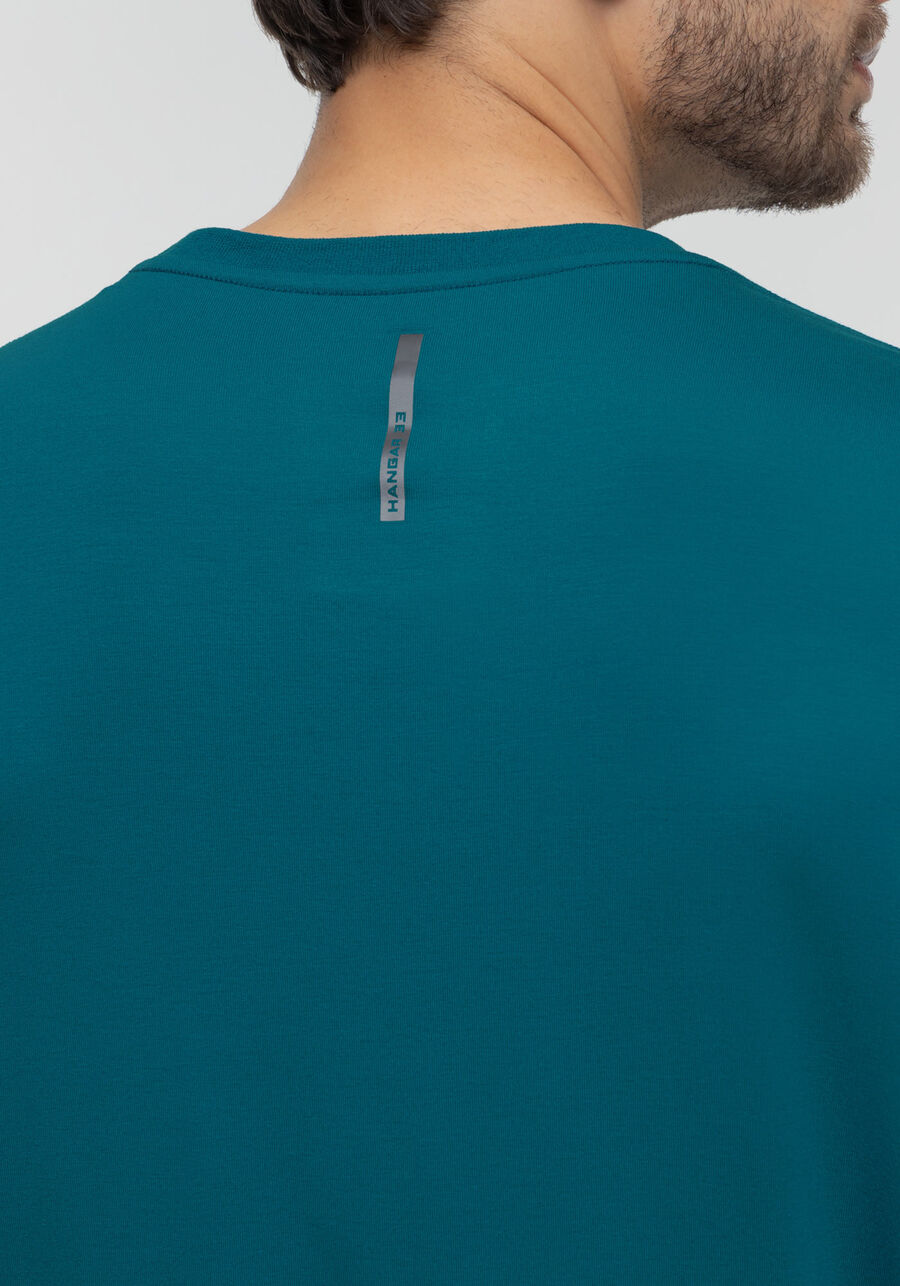 Camiseta De Mangas Longas Com Gola Redonda Em Malha Modal, AZUL FRANCA. Camiseta De Mangas Longas Com Gola Redonda Em Malha Modal, AZUL FRANCA, large.