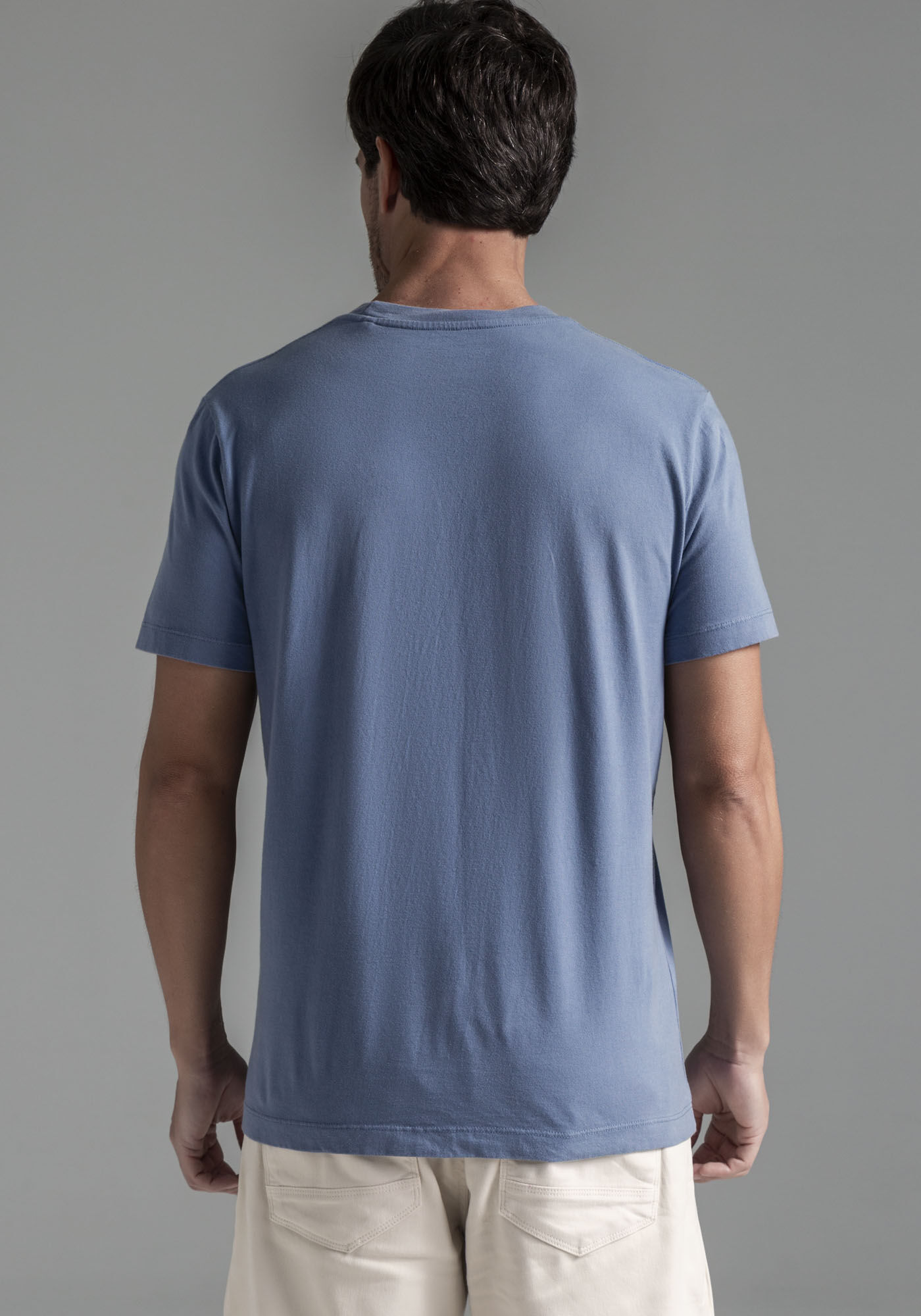 Camiseta Masculina em Malha Leve com Estampa, AZUL SEED, large.