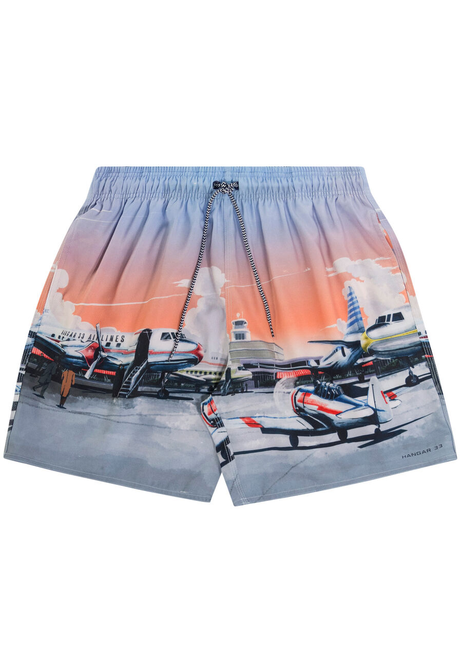 Shorts Masculino em Tecido Plano Estampado, MARINHO ACTION. Shorts Masculino em Tecido Plano Estampado, MARINHO ACTION, large.