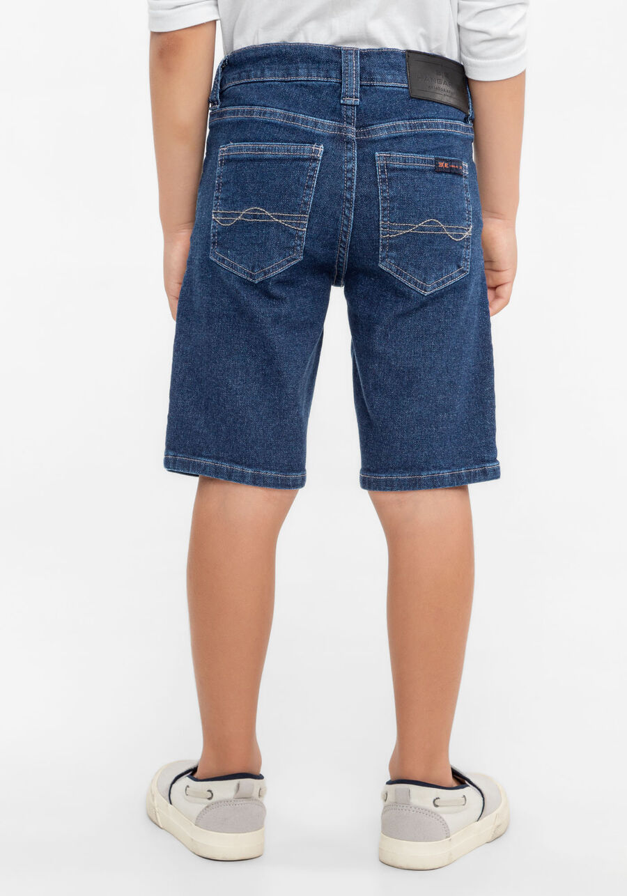 Bermuda Jeans Infantil Menino com Cadarço, JEANS, large.