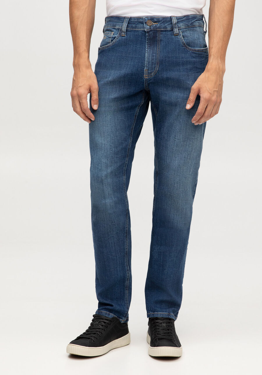 Calça Jeans Slim Masculina Estonada, JEANS. Calça Jeans Slim Masculina Estonada, JEANS, large.