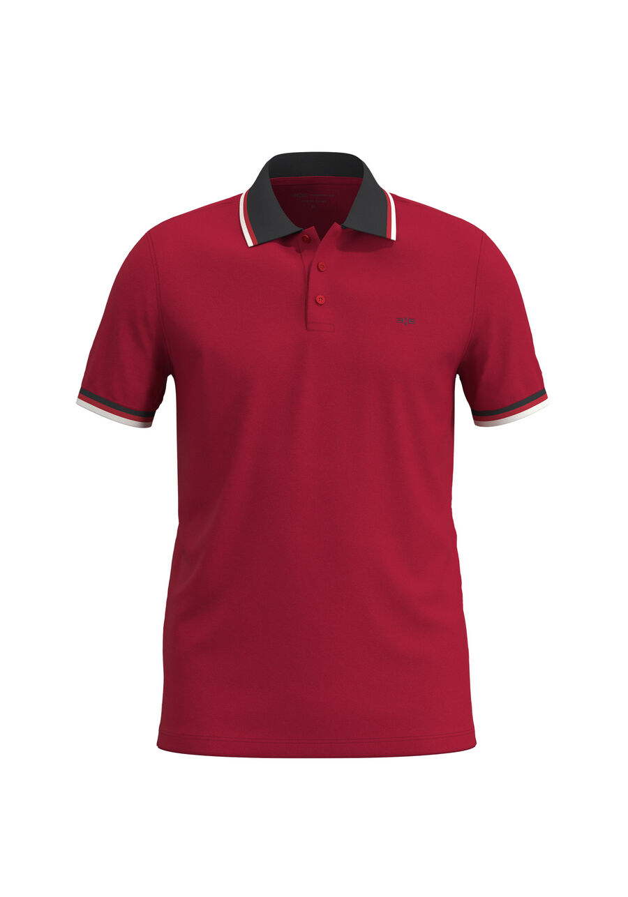 Camisa Com Gola Polo Em Malha Piquet Mercerizada, VERMELHO NATTY. Camisa Com Gola Polo Em Malha Piquet Mercerizada, VERMELHO NATTY, large.