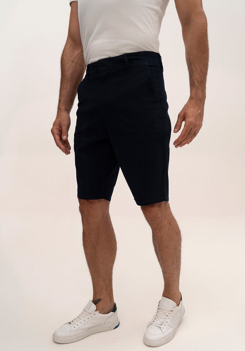 Bermuda Jogger Chino Masculina Em Sarja Amaciada, MARINHO ACTION, large.