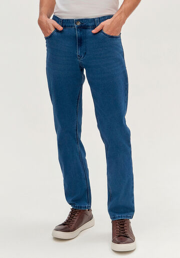 Calça Jeans Masculina Slim Denim Malha, JEANS. Calça Jeans Masculina Slim Denim Malha, JEANS, large.