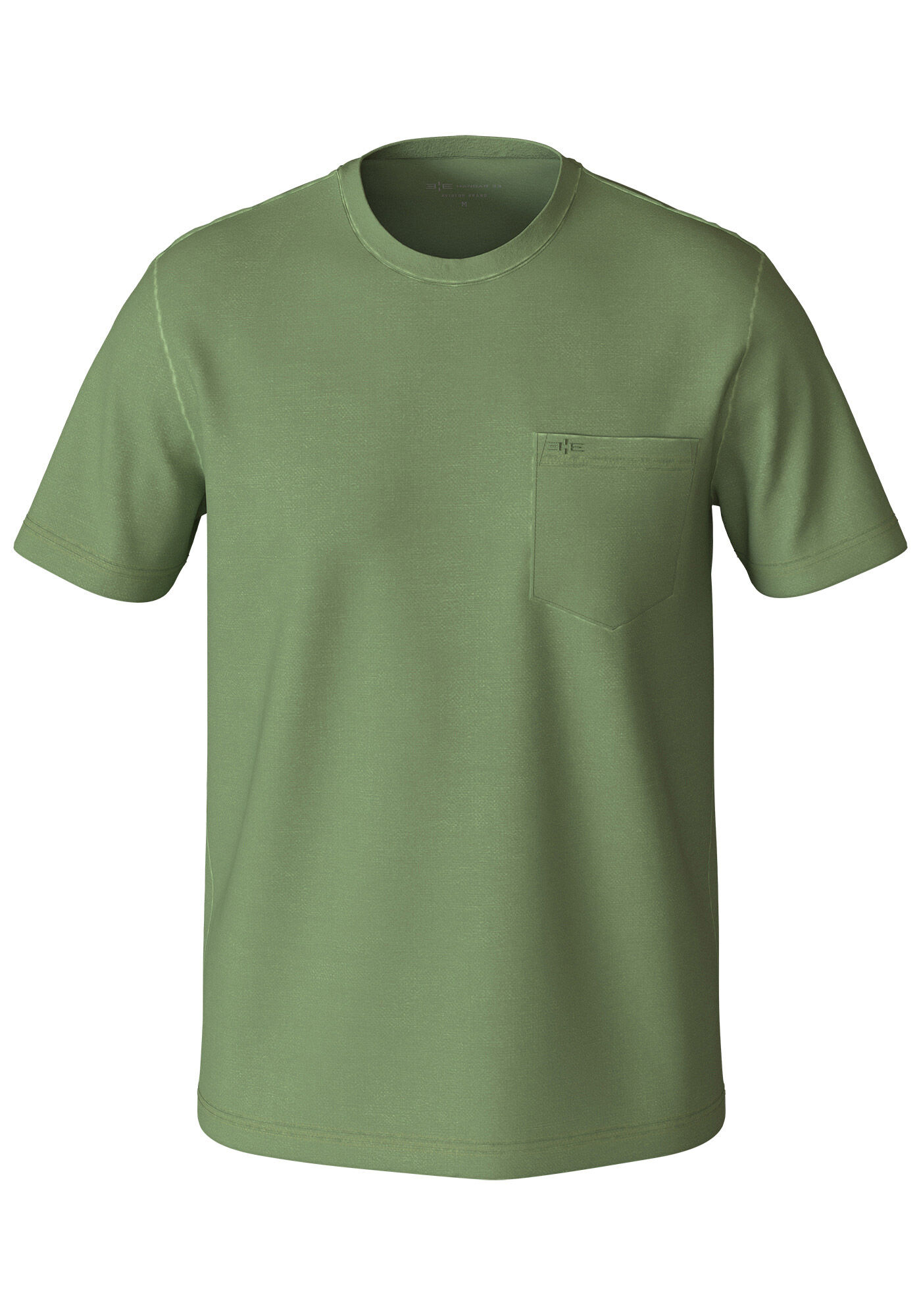 Camiseta Masculina em Malha com Bolso, VERDE WINDSURF, large.