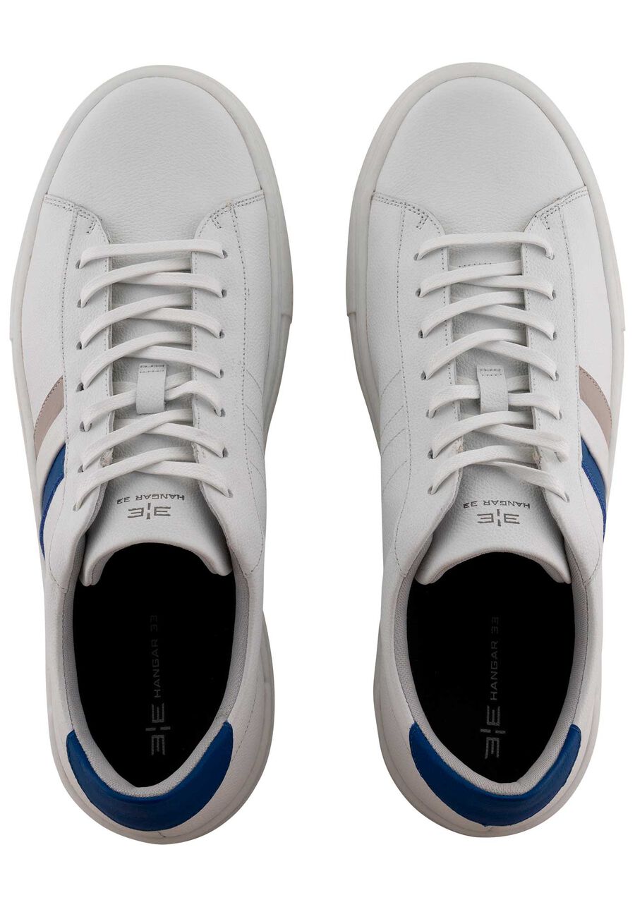 Tênis Casual Masculino Com Recortes Laterais E Solado Reto, BRANCO. Tênis Casual Masculino Com Recortes Laterais E Solado Reto, BRANCO, large.