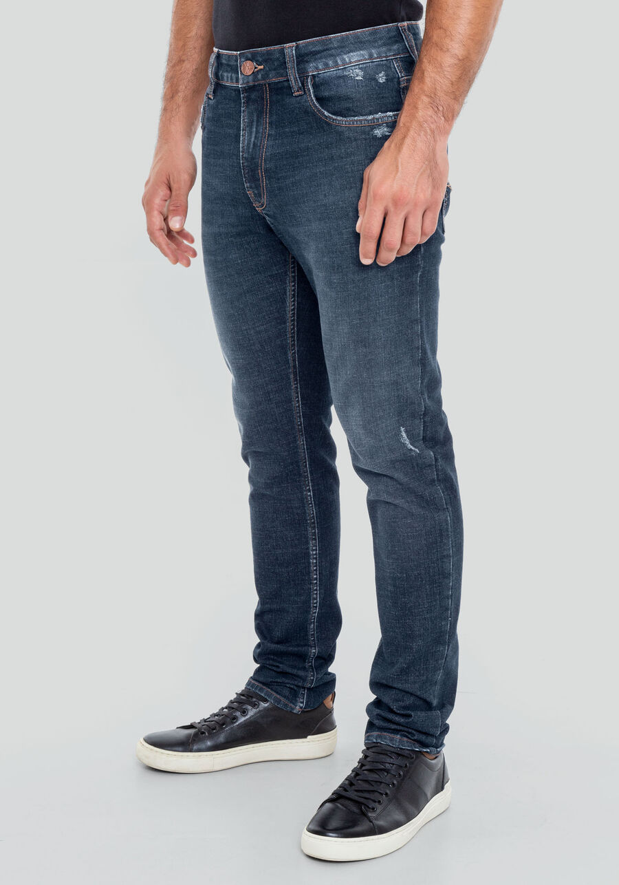 Calça Jeans Masculina Escura Slim Clima Control