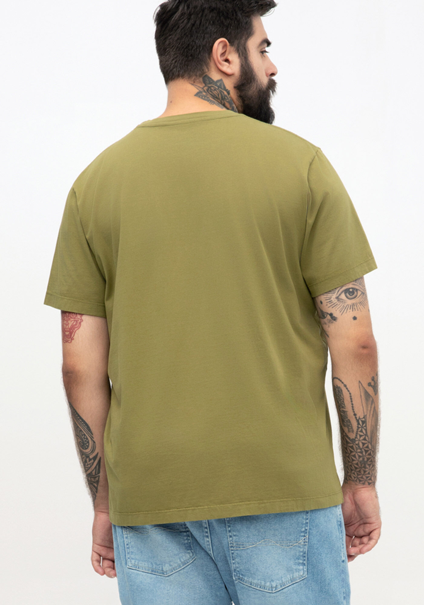 Camiseta Masculina Big & Tall em Malha Estampada, VERDE TURF, large.