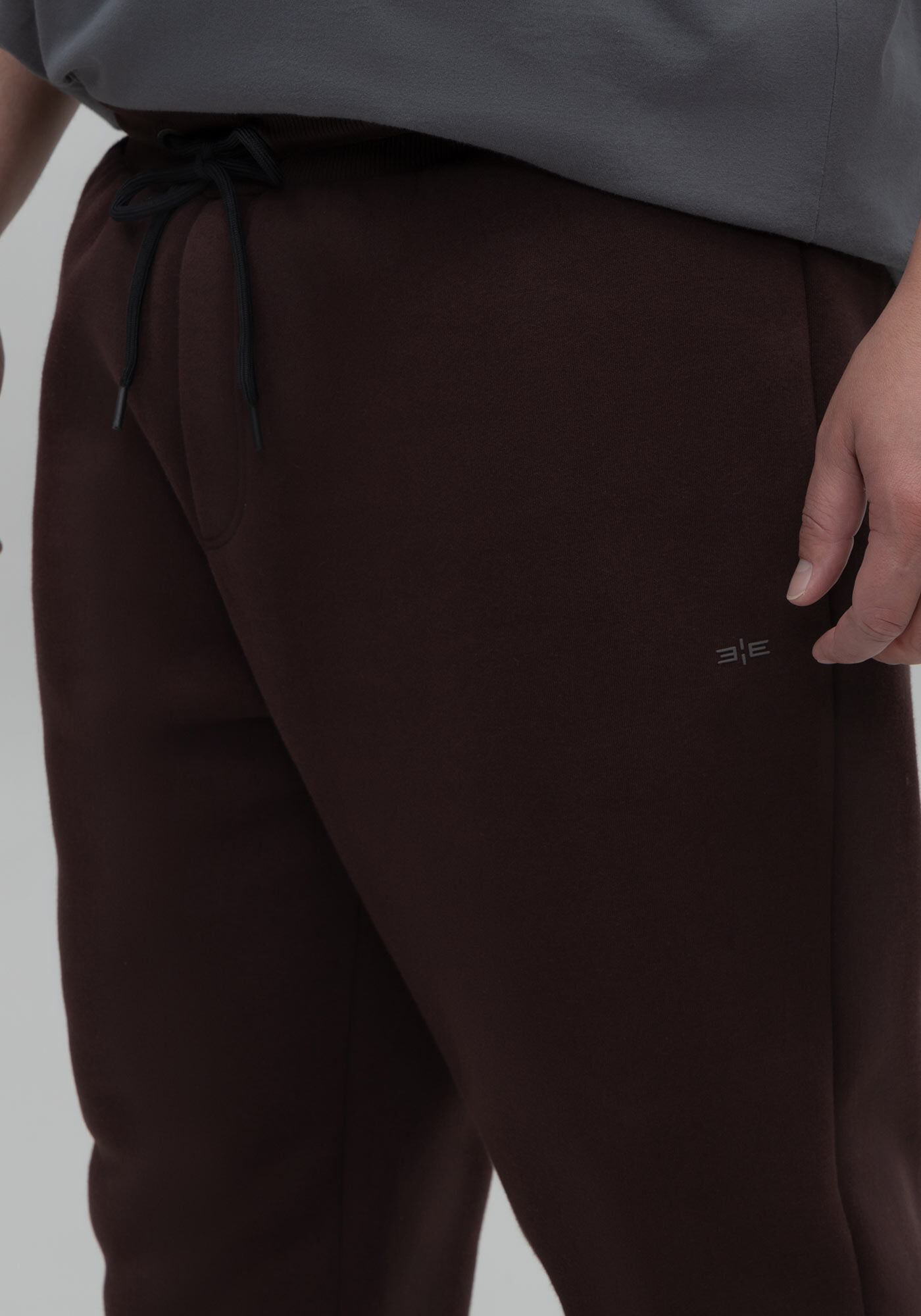 Cal&ccedil;a Em Moletom Peluciado Com Cadar&ccedil;o E Bolsos Big & Tall, MARROM EGGPLANT, large.