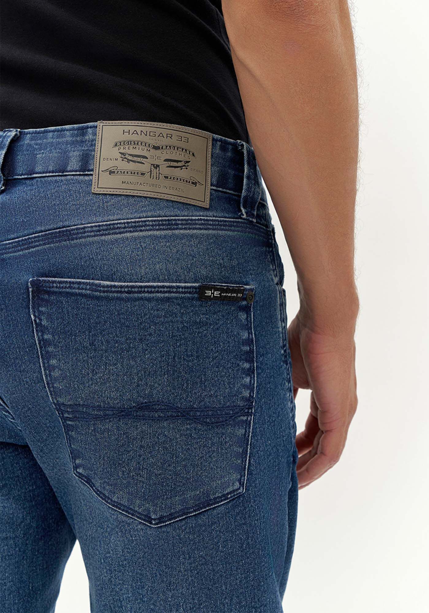 Cal&ccedil;a Jeans Masculina Skinny M&eacute;dia Estonada, JEANS, large.