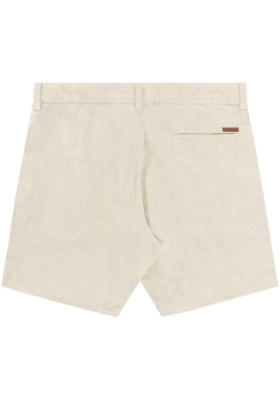 Shorts Masculino Reto em Tecido Linho, NATURAL. Shorts Masculino Reto em Tecido Linho, NATURAL, large.