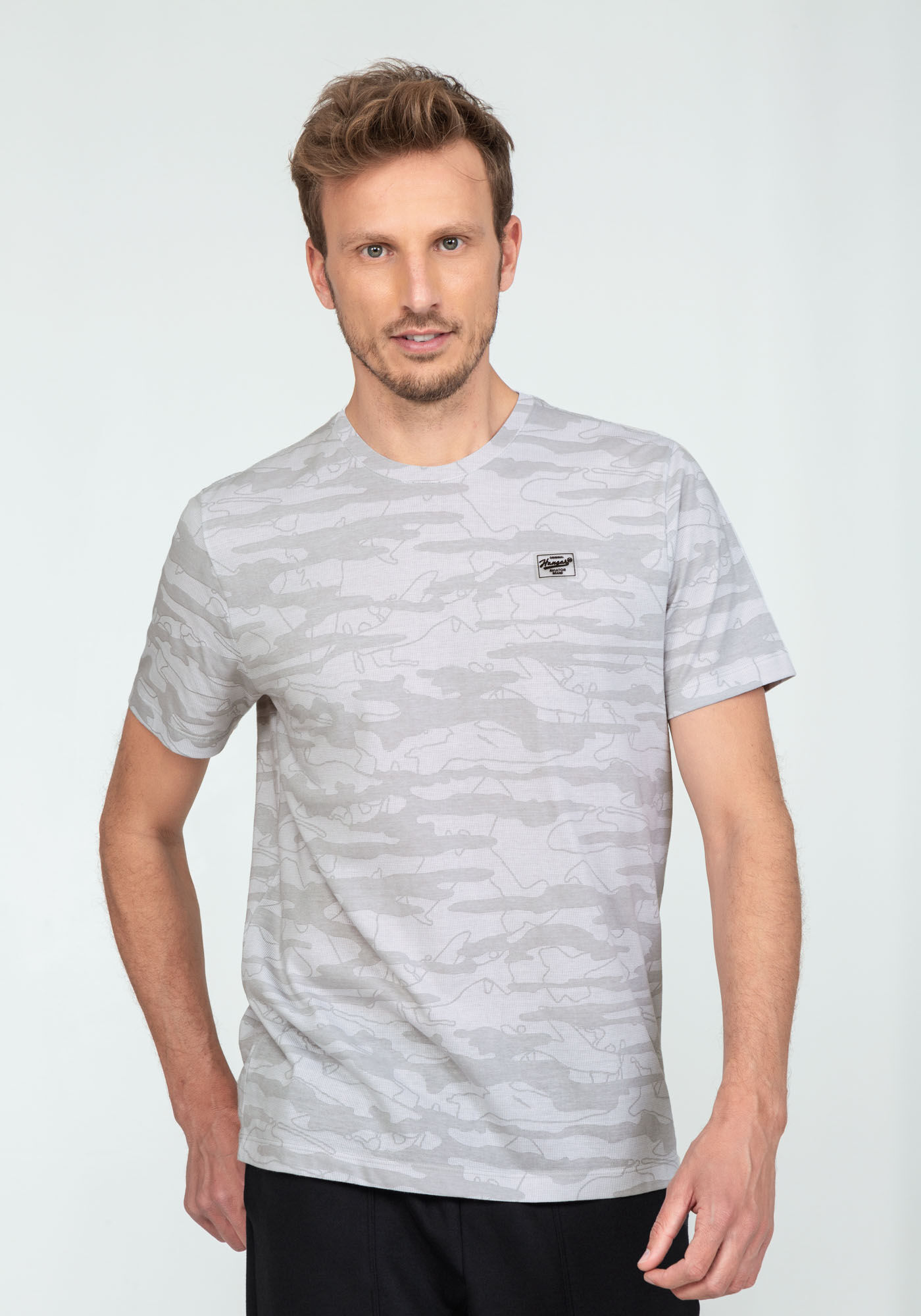 Camiseta CAMU em Malha Tal Pai Tal Filho, GRID CINZA, large.