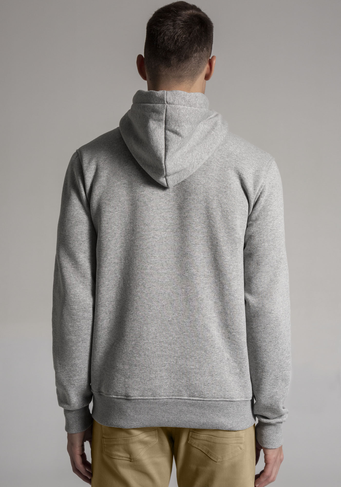 Blus&atilde;o Masculino em Moletom com Capuz Forrado, MESCLA MEDIO, large.