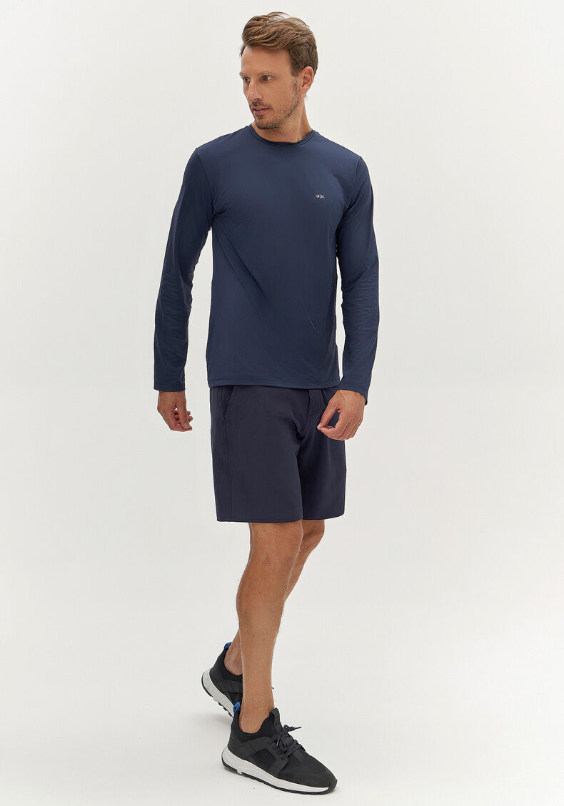 Camiseta De Mangas Longas Masculina Com Prote&ccedil;&atilde;o Solar, MARINHO ACTION, large.