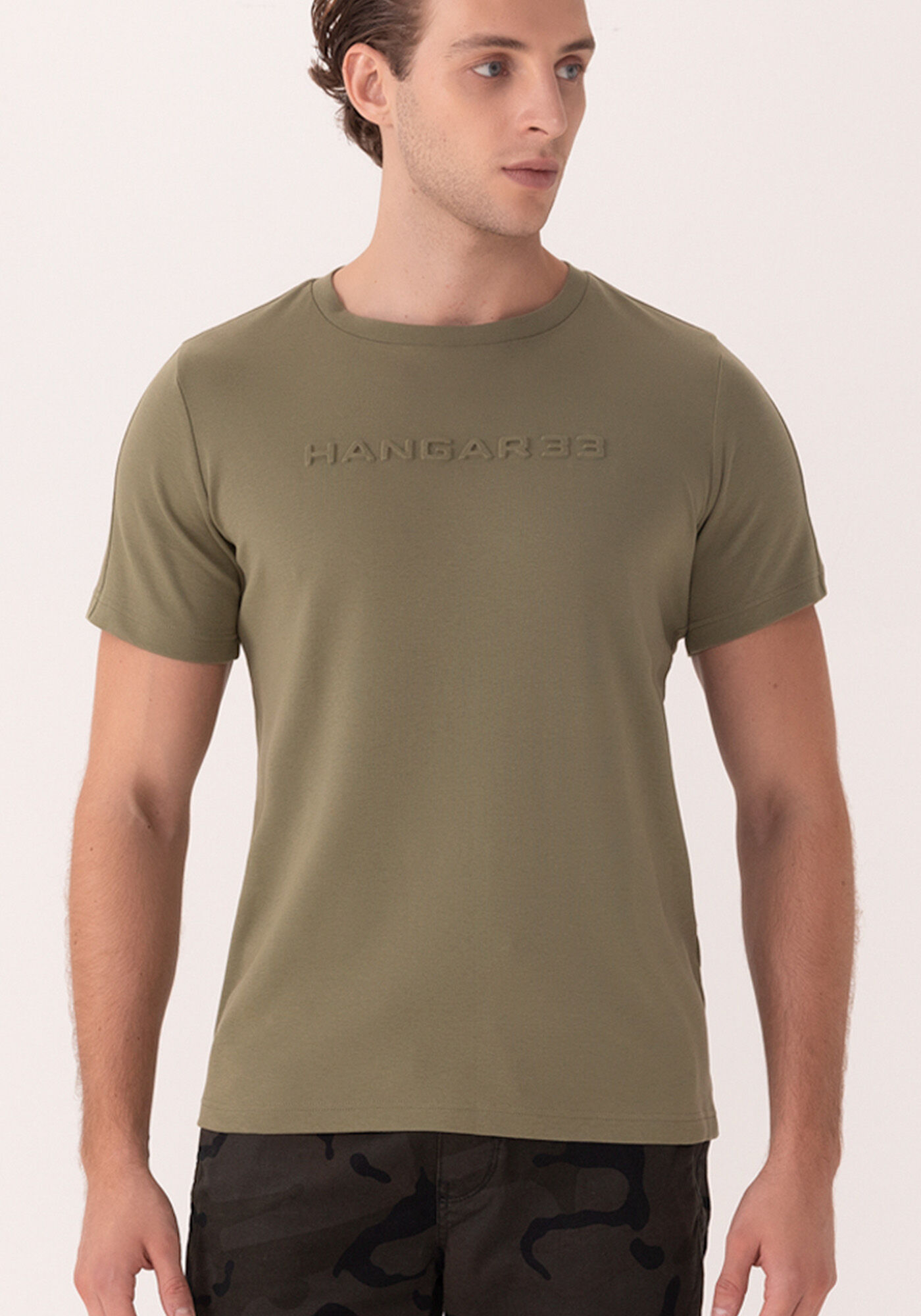Camiseta De Mangas Curtas Com Assinatura Em Relevo, VERDE HEIR, large.