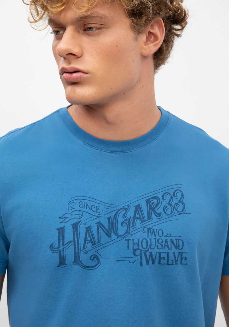 Camiseta Masculina em Malha Estampada, AZUL TENDER. Camiseta Masculina em Malha Estampada, AZUL TENDER, large.