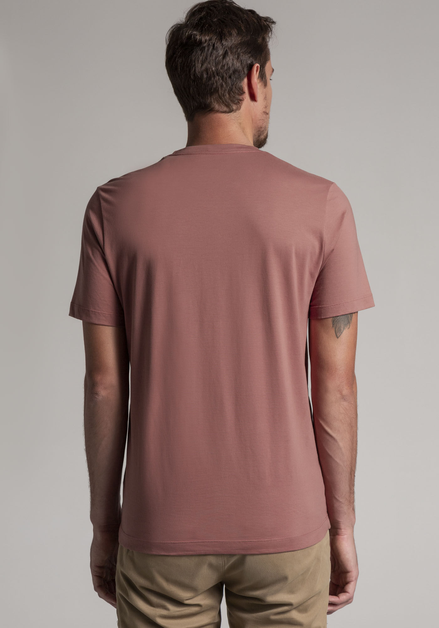 Camiseta Masculina em Malha Pima com Detalhe, BORDO BATAVO, large.