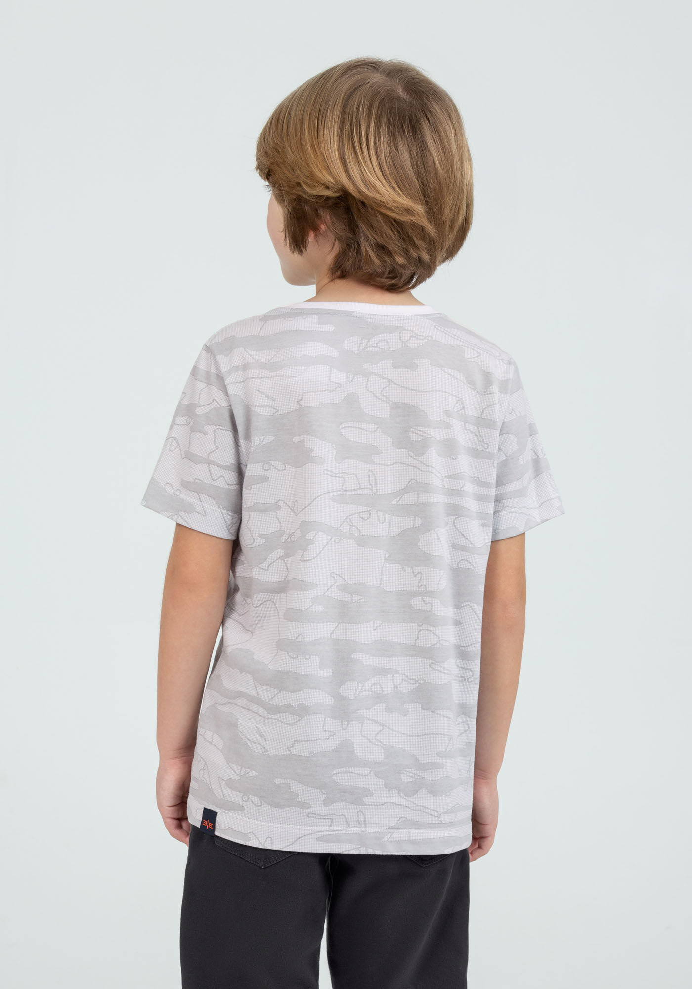 Camiseta CAMU em Malha Tal Pai Tal Filho Infantil, GRID CINZA, large.