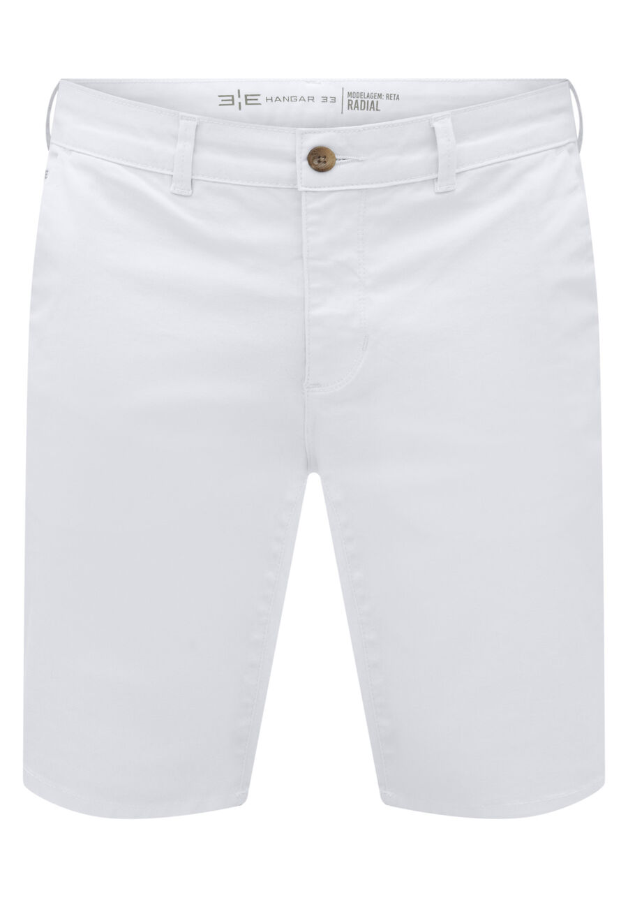 Bermuda Reta Radial Em Sarja Amaciada, BRANCO. Bermuda Reta Radial Em Sarja Amaciada, BRANCO, large.