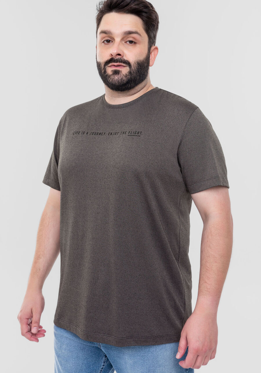 Camisa Masculina em Malha Estonada Big & Tall, CINZA NOTI. Camisa Masculina em Malha Estonada Big & Tall, CINZA NOTI, large.
