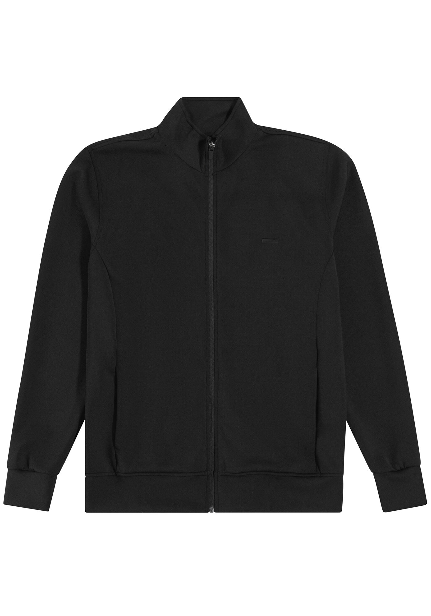 Jaqueta Masculina em Malha Splash com Gola Alta, PRETO REATIVO, large.