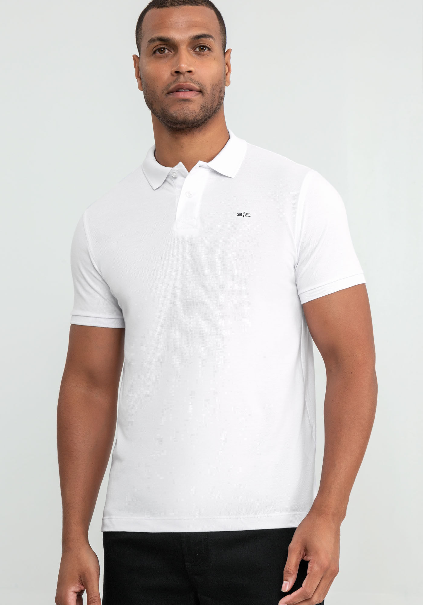 Camisa Polo Cl&aacute;ssica em Malha Piquet Pima, BRANCO, large.