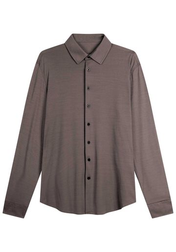 Camisa Masculina Slim Fit Com Mangas Longas E Proteção Solar, CINZA NOTI. Camisa Masculina Slim Fit Com Mangas Longas E Proteção Solar, CINZA NOTI, large.