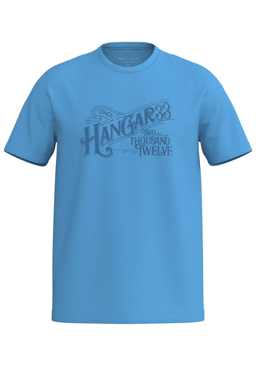 Camiseta Masculina em Malha Estampada, AZUL TENDER. Camiseta Masculina em Malha Estampada, AZUL TENDER, large.