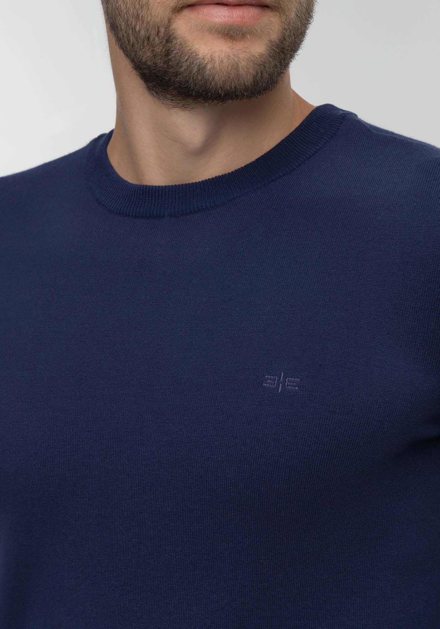 Blus&atilde;o B&aacute;sico Em Tric&ocirc; Com Mangas Longas E Gola Redonda, MARINHO ACTION, large.