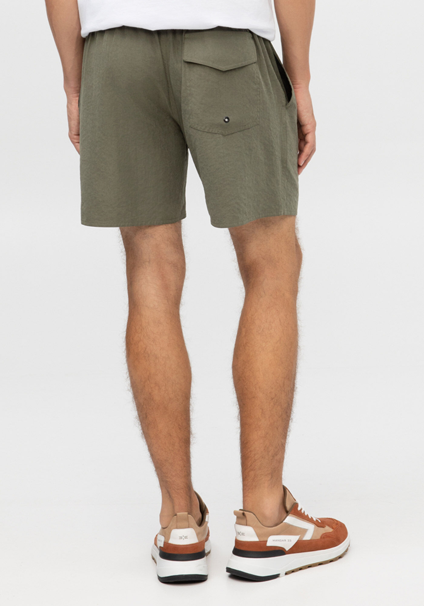 Shorts Com C&oacute;s El&aacute;stico E Bolsos, VERDE HEIR, large.