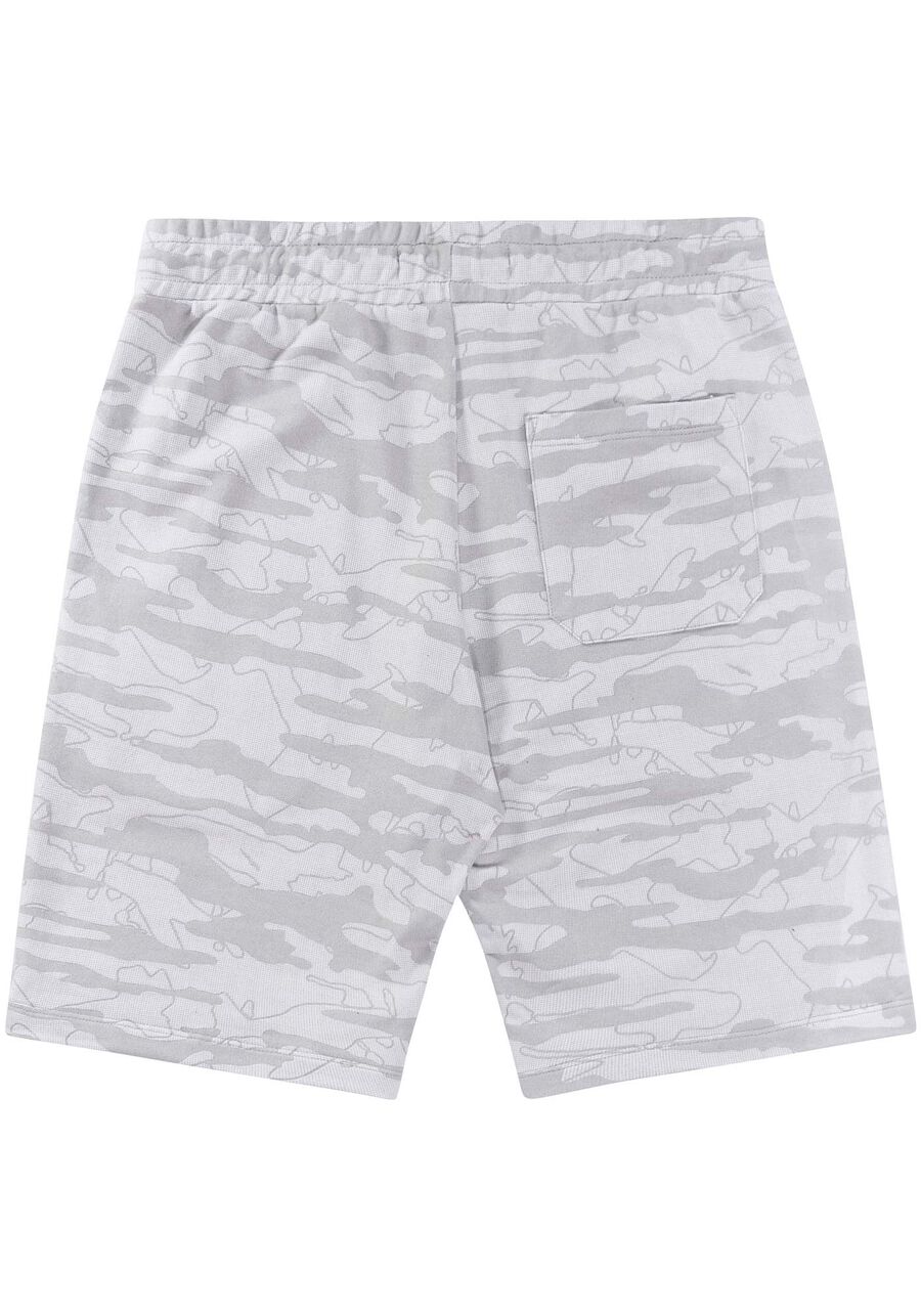 Bermuda Camuflada em Moletom, GRID CINZA. Bermuda Camuflada em Moletom, GRID CINZA, large.