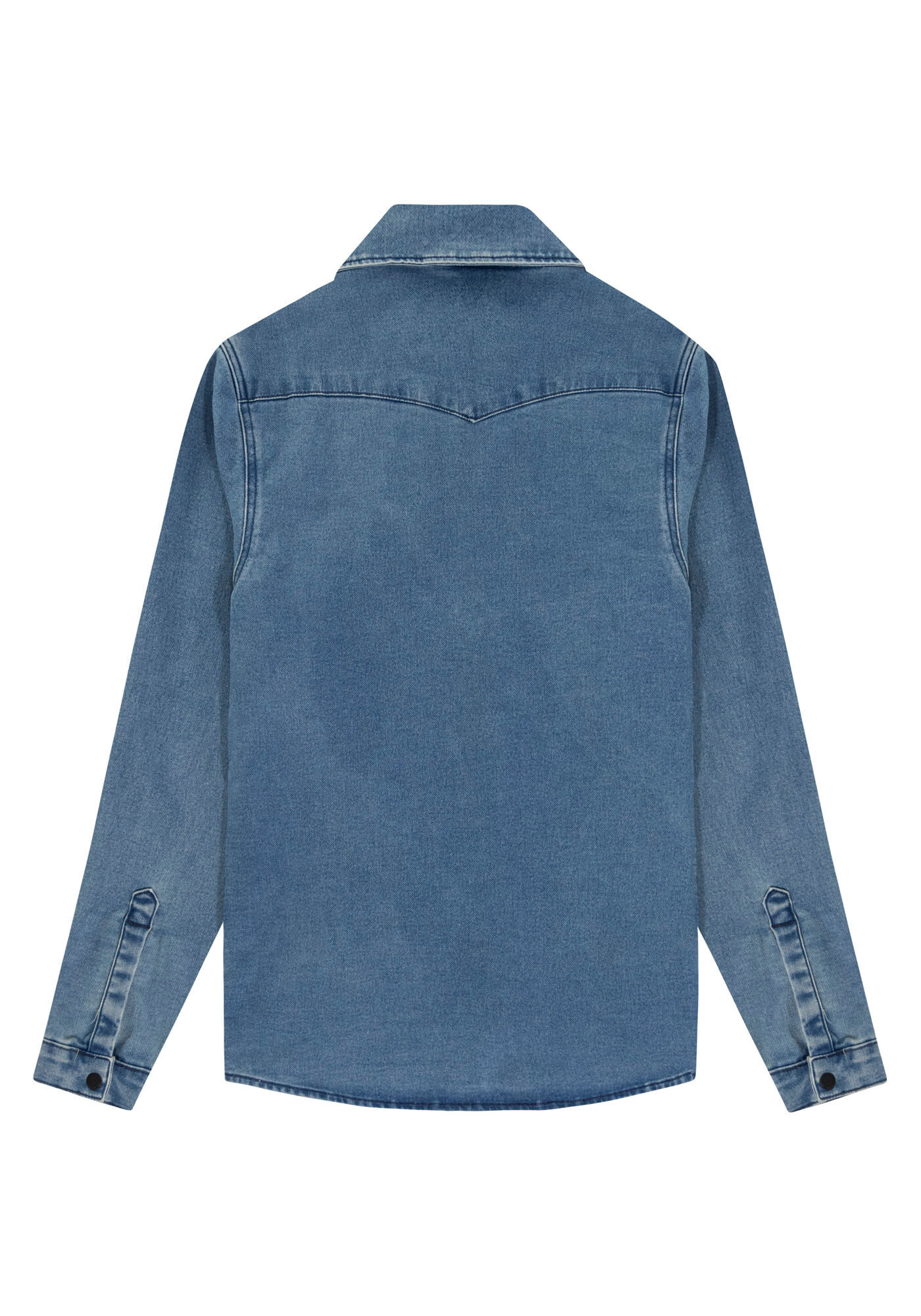 Camisa Jeans Masculina Denim Malha, JEANS, large.