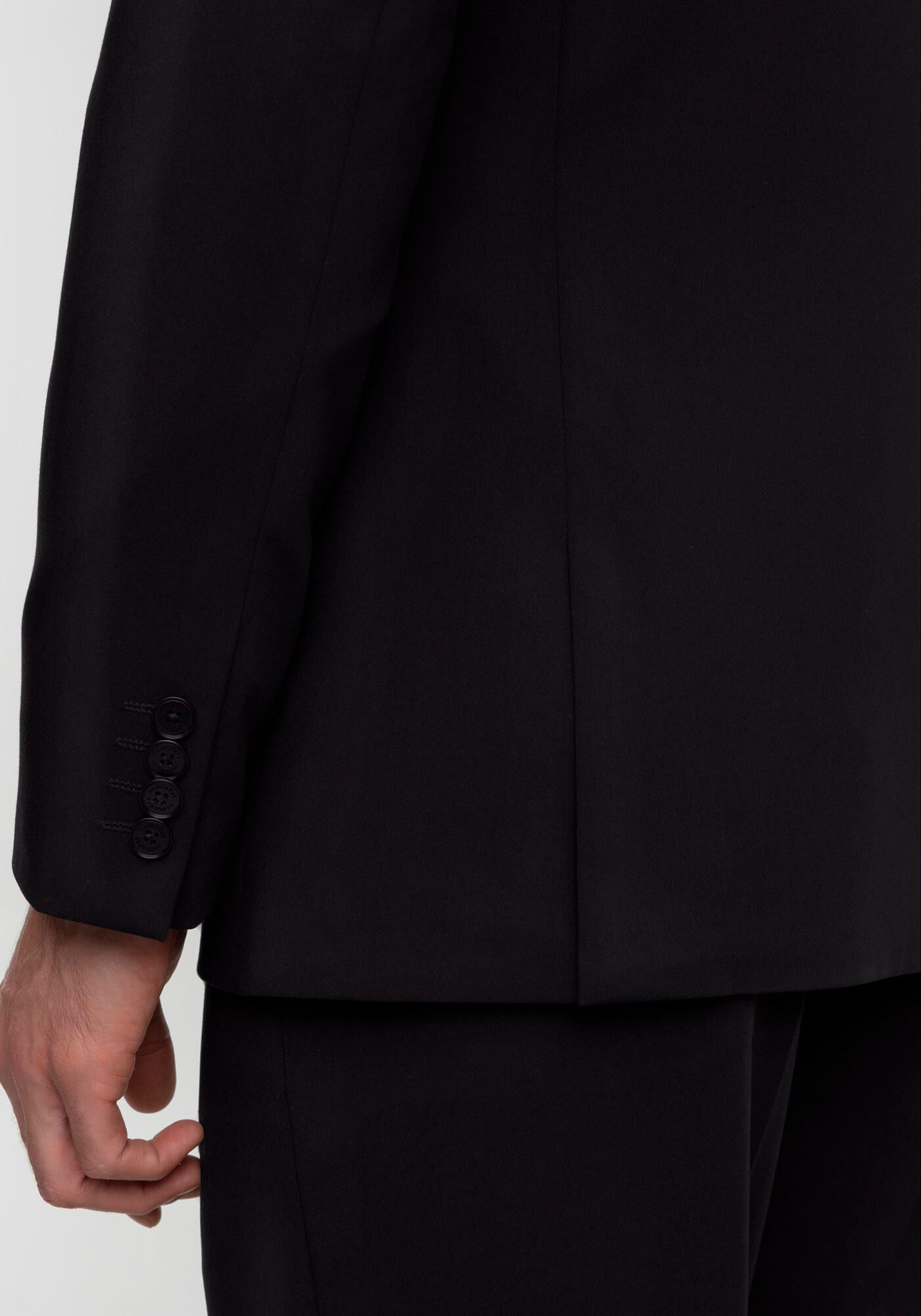 Blazer Slim Com Bot&otilde;es E Lapelas, PRETO REATIVO, large.