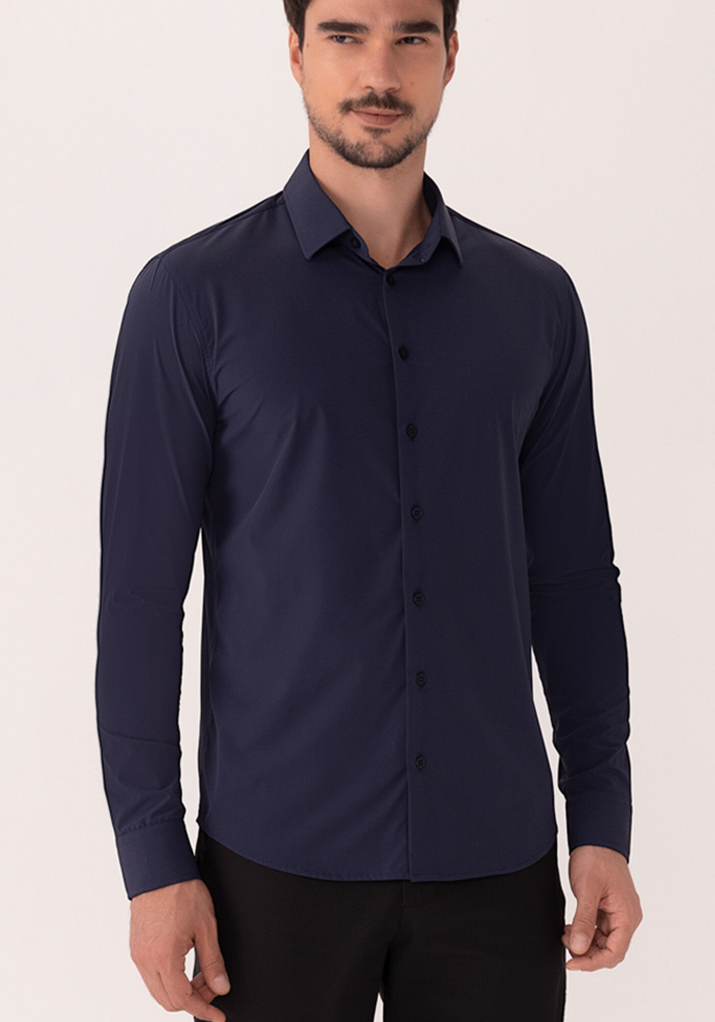 Camisa Slim Fit De Mangas Longas Com Prote&ccedil;&atilde;o Solar, MARINHO IMPERIO, large.