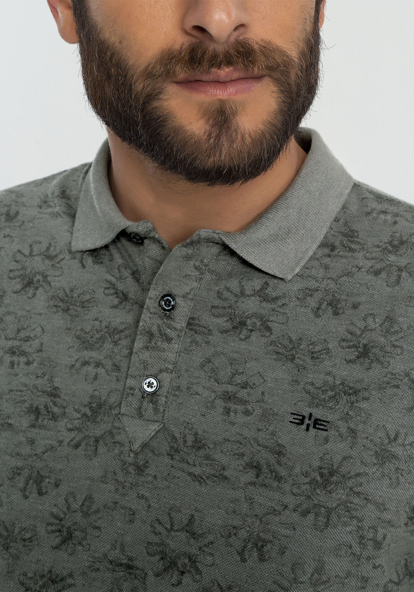 Camisa Polo Retil&iacute;nea Estampa, VERDE FURIA, large.