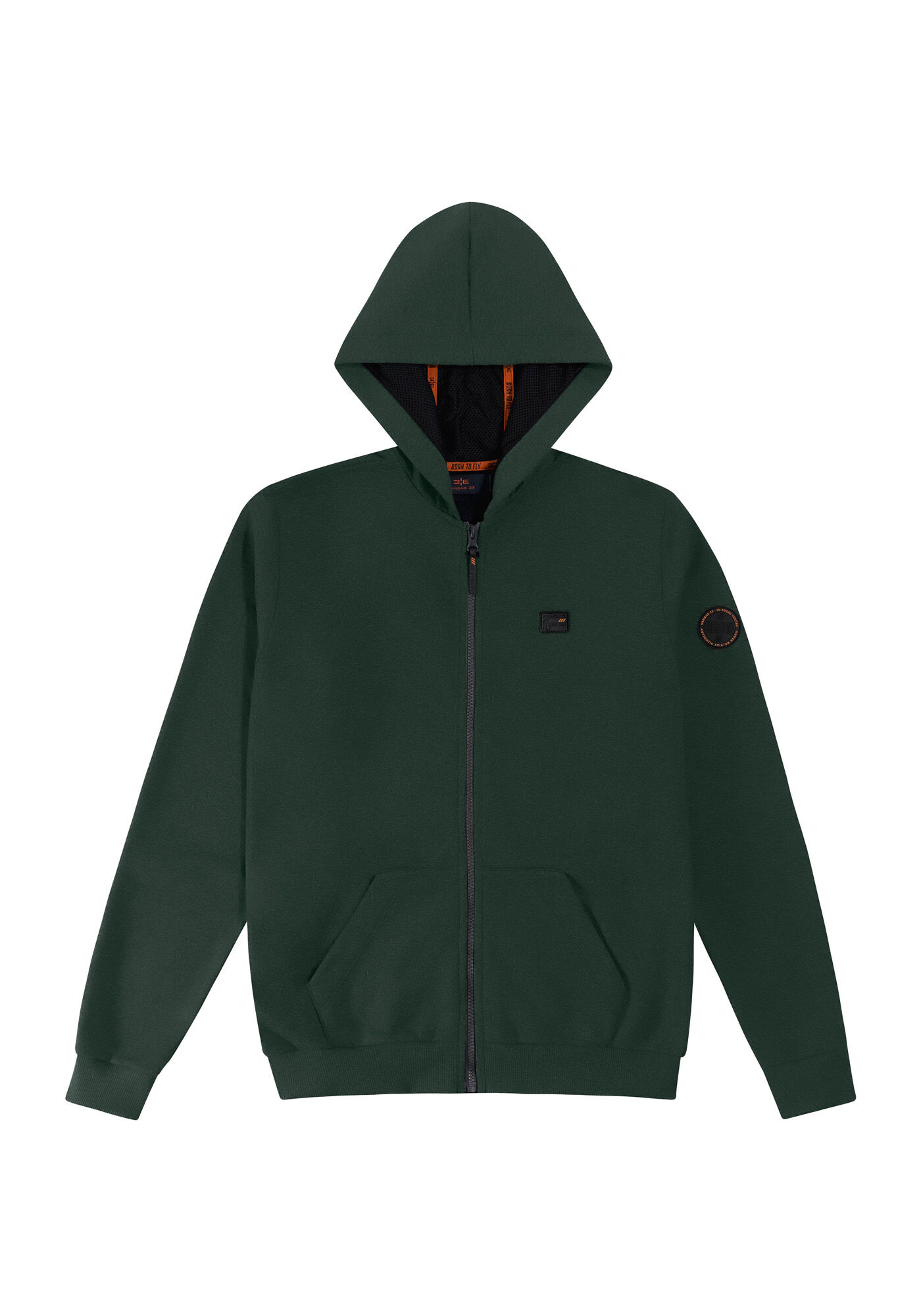 Jaqueta em Moletom com Capuz Telado Juvenil, VERDE FURIA, large.