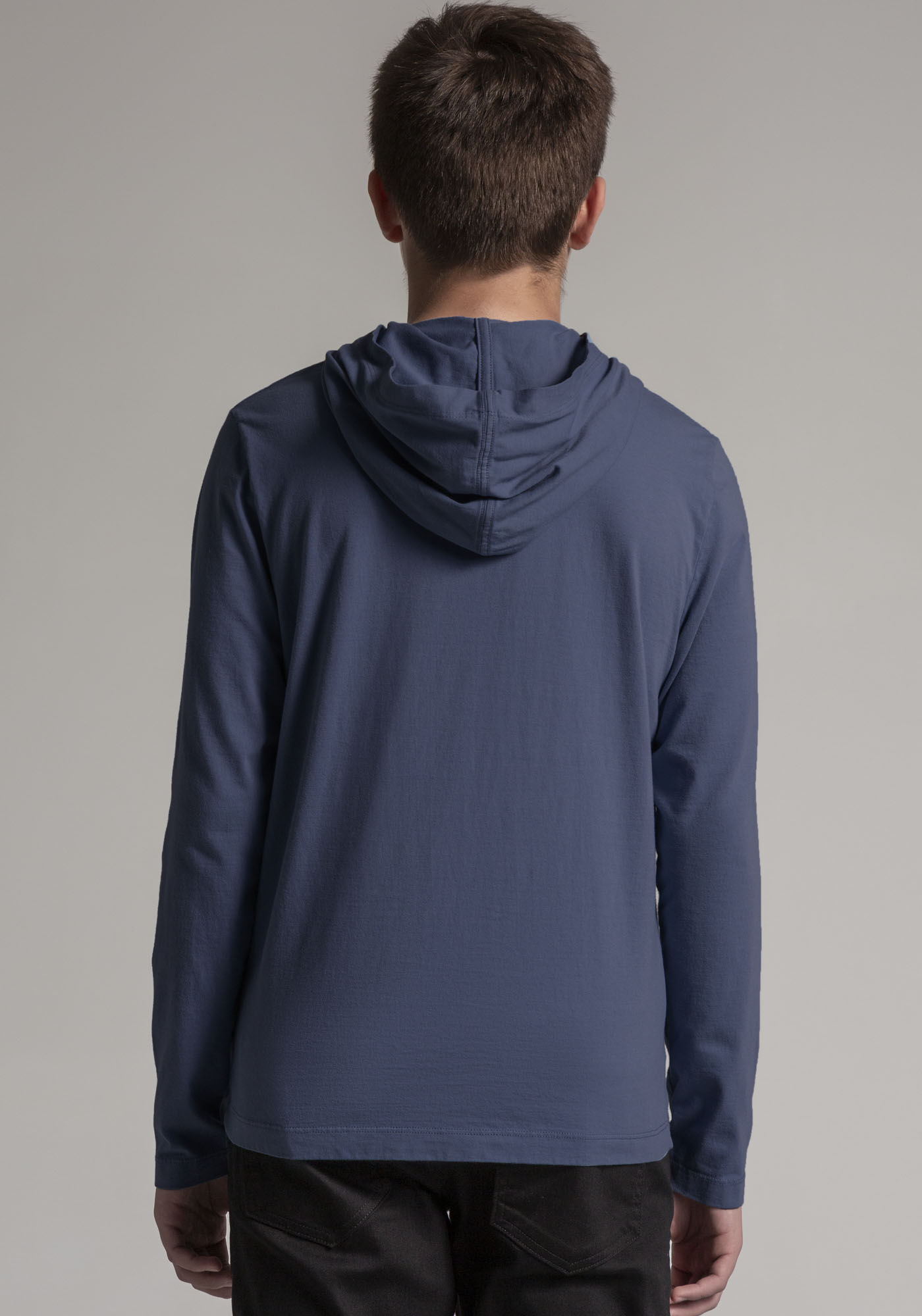 Camiseta Manga Longa Juvenil com Capuz, AZUL SEED, large.