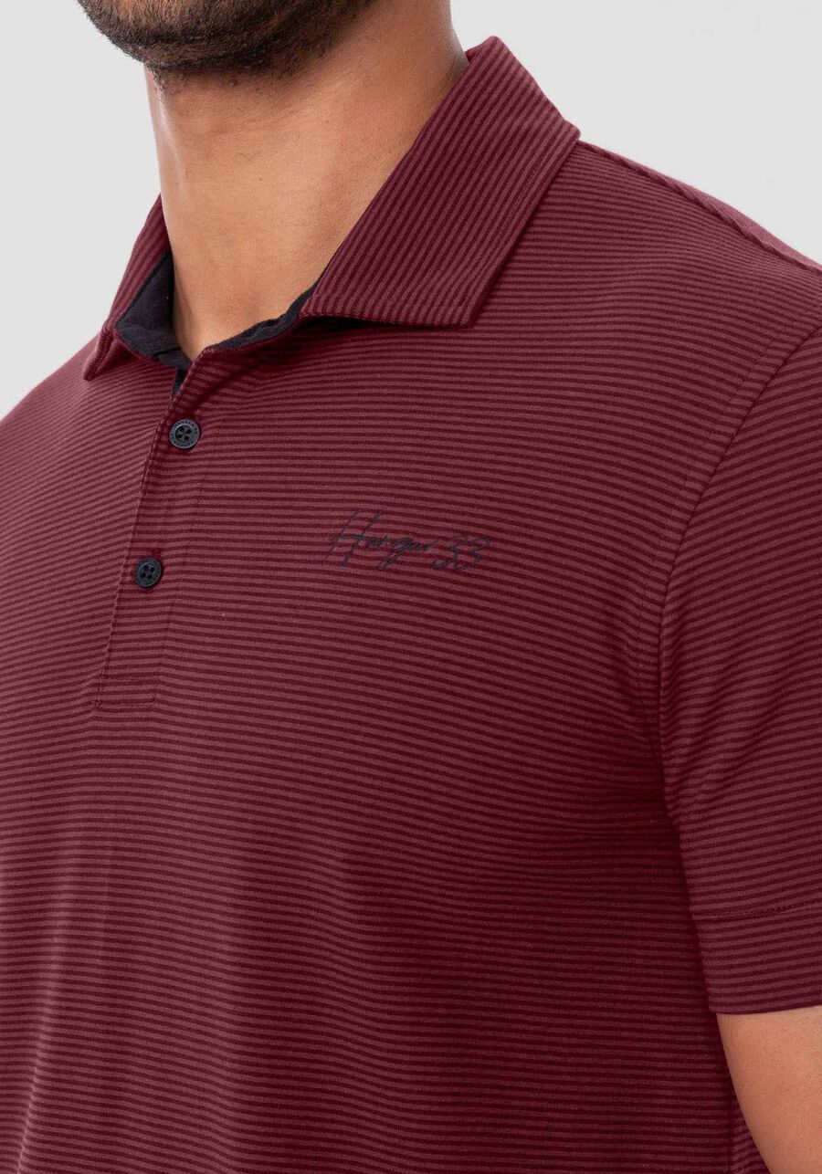 Camisa Polo Masculina em Malha Viscotton com Bordado, BORDO WITCH. Camisa Polo Masculina em Malha Viscotton com Bordado, BORDO WITCH, large.