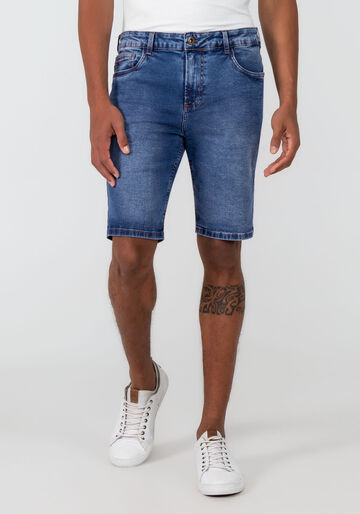Bermuda Jeans Masculina Reta Big & Tall, JEANS, large.