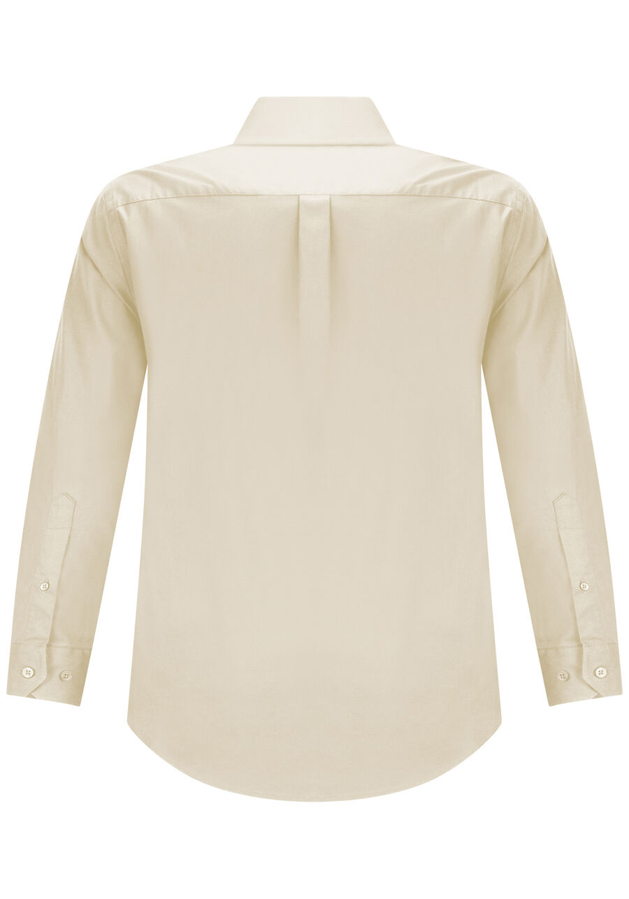 Camisa Comfort De Mangas Longas Masculina Com Elastano, BEGE GINGER. Camisa Comfort De Mangas Longas Masculina Com Elastano, BEGE GINGER, large.