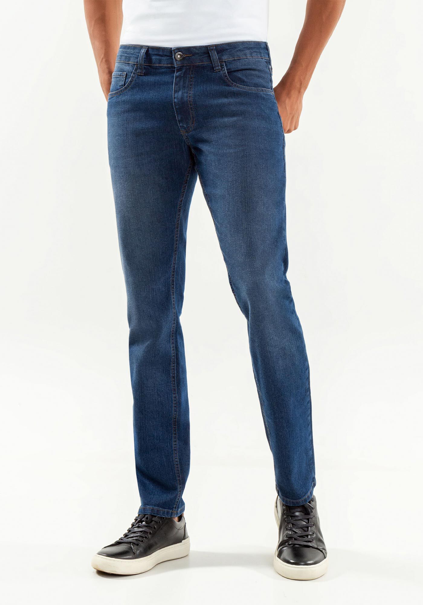 Cal&ccedil;a Masculina Slim Turbofan, JEANS ESCURO, large.